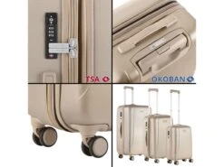 CarryOn Skyhopper 3-delige TSA Kofferset - Champagne 11 CarryOn Skyhopper 3-delige TSA Kofferset - Champagne -Kampeerartikelen Korting 074f07e7afb2a515