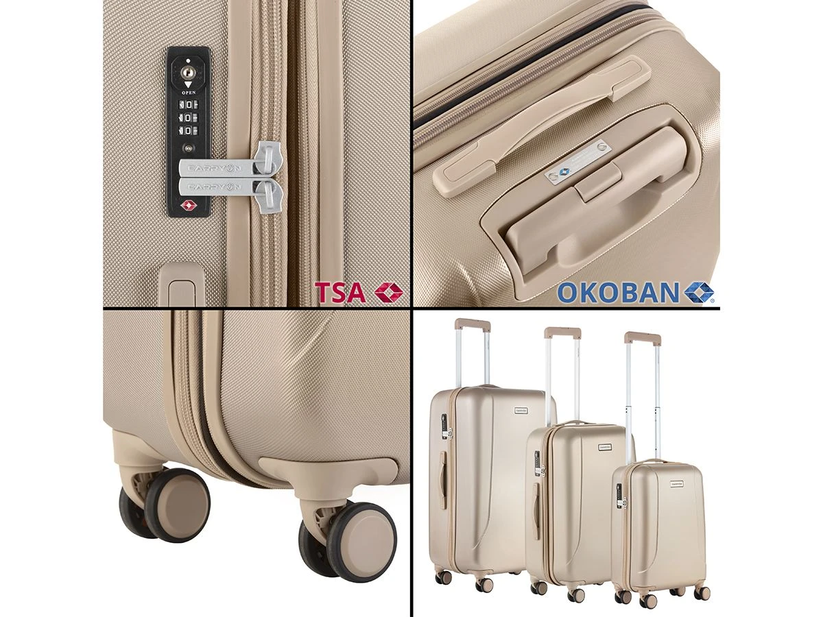 CarryOn Skyhopper 3-delige TSA Kofferset - Champagne 6 CarryOn Skyhopper 3-delige TSA Kofferset - Champagne - Afbeelding 4