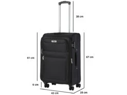 Travelz Softspinner 67cm TSA Reiskoffer - Black -Kampeerartikelen Korting 1ebe3b812ae1bc28