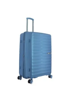 Saxoline Blue Resort 74 Cm Reiskoffer - Blauw -Kampeerartikelen Korting 2648e3c6ebb27534