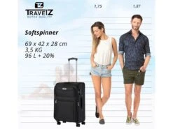 Travelz Softspinner 67cm TSA Reiskoffer - Black -Kampeerartikelen Korting 285cfd35985f92ae