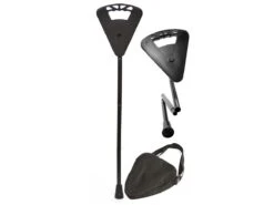 Merkloos Flipstick Opvouwbare Zit-/wandelstok - Black