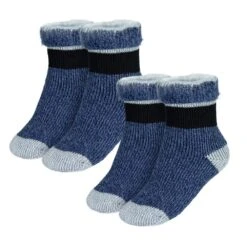 Black Snake Blue 2 Paar Kinderen Thermische Sokken