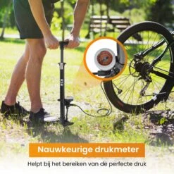 R2B Fietspomp Met Drukmeter - Dubbele Ventielkop -Kampeerartikelen Korting 3b2dd3ba1e101764
