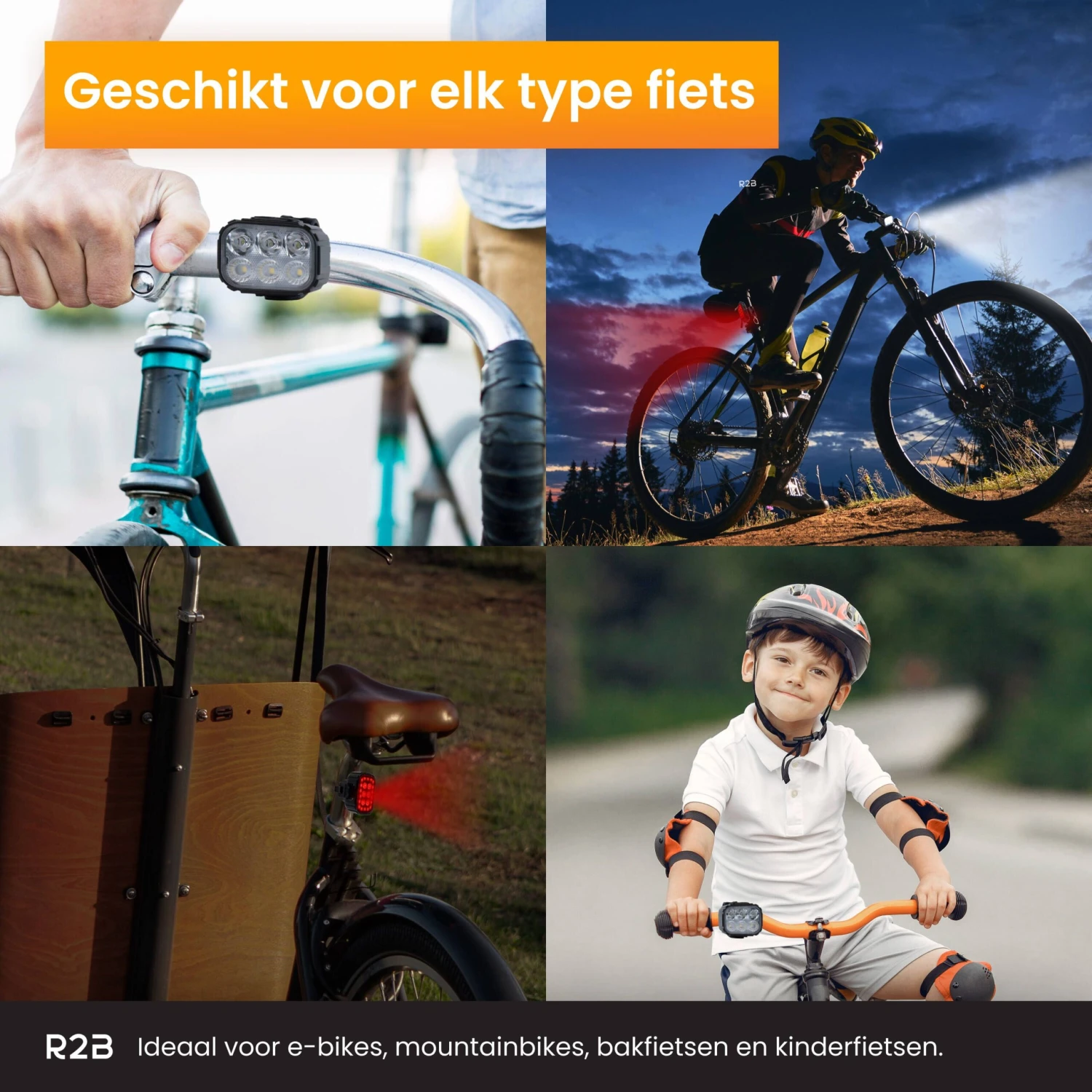 R2B Oplaadbare USB-C Fietslampen 7 R2B Oplaadbare USB-C Fietslampen - Afbeelding 5