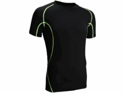 Avento Compressieshirt Korte Mouw Heren - Zwart/Fluorgeel