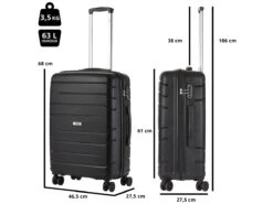 Travelz Big Bars 68 Cm TSA Reiskoffer - Black -Kampeerartikelen Korting 63329f8d1716b7.49279812