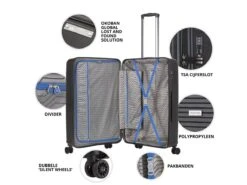 CarryOn Transport 67 Cm Reiskoffer - Black -Kampeerartikelen Korting 636bc7e5683033.21660525