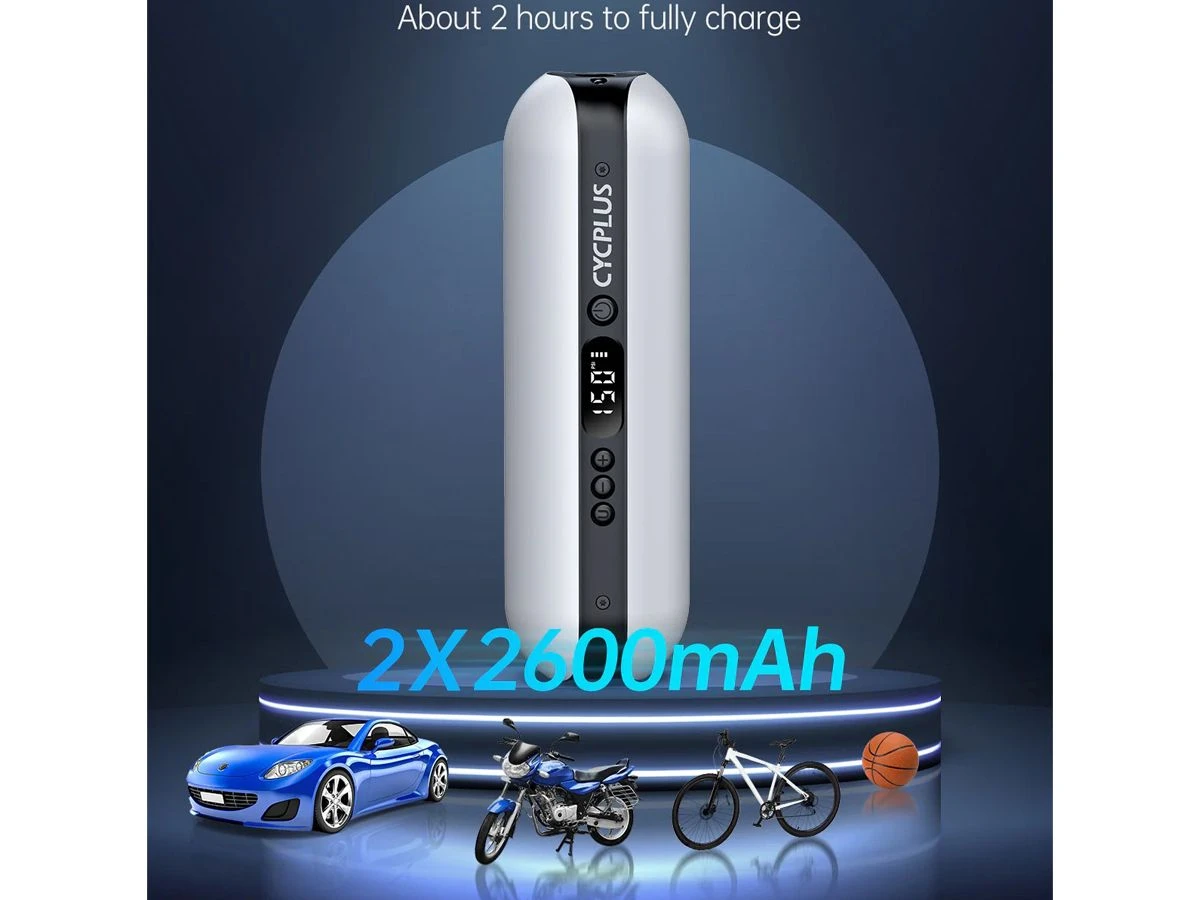 Cycplus A2 Pro Elektrische Fietspomp - White 4 Cycplus A2 Pro Elektrische Fietspomp - White - Afbeelding 2