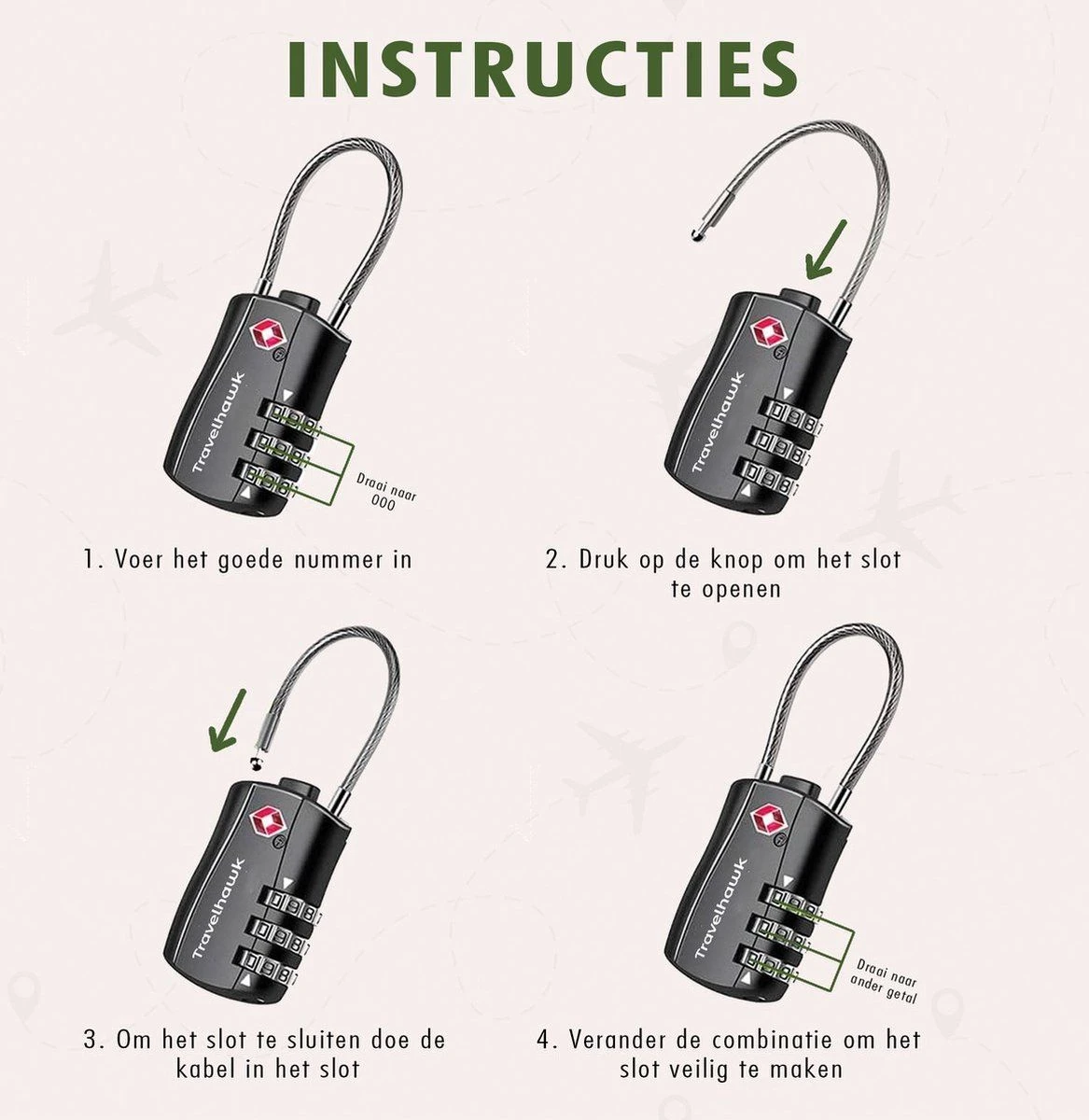Travelhawk Kofferslot 2 Stuks 6 Travelhawk Kofferslot 2 Stuks - Afbeelding 4