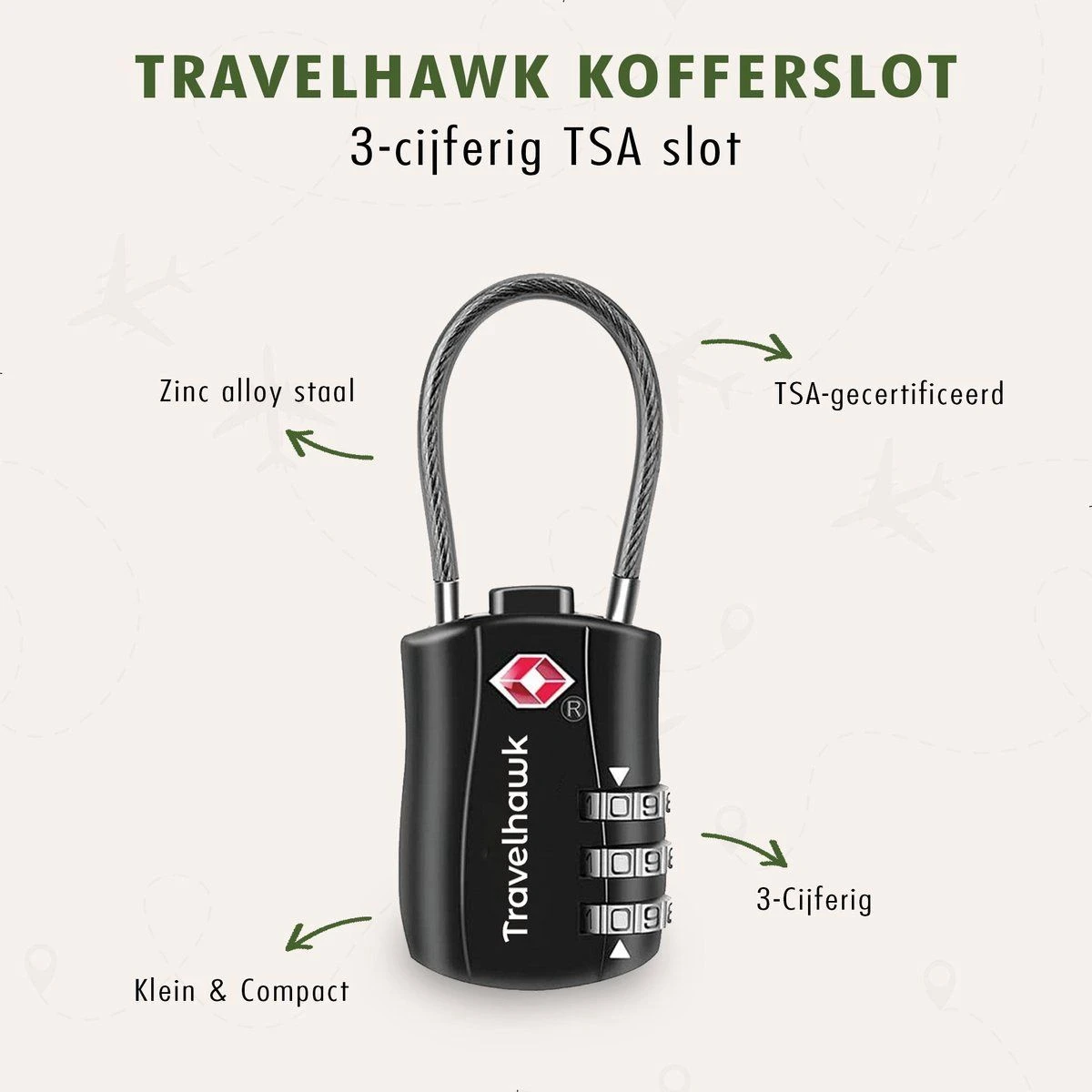 Travelhawk Kofferslot 2 Stuks 7 Travelhawk Kofferslot 2 Stuks - Afbeelding 5