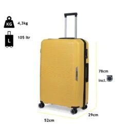 TravelZ Swinger 78 Cm Koffer - Yellow -Kampeerartikelen Korting 66d3661d0b4d1e42
