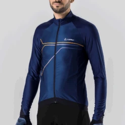 Loeffler Conflux Donkerblauw Heren Wielrenshirt -Kampeerartikelen Korting 66e186b3969433.70784245