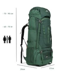 Dutch Mountains 65-75 Liter Backpack Met Regenhoes - Green -Kampeerartikelen Korting 66eaceef9ed604.65045960