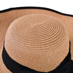 Decopatent Zonnehoed Dames - Bruin Met Zwarte Strik -Kampeerartikelen Korting 66f3cbcb1fb9e4.87747146