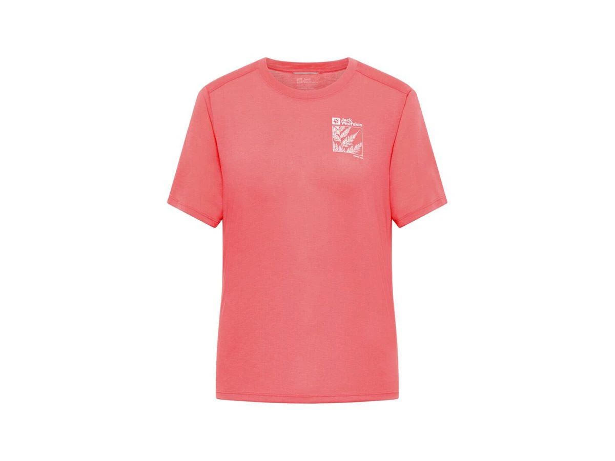 Jack Wolfskin Vonnan Graphic Dames Shirt - Sunset Coral