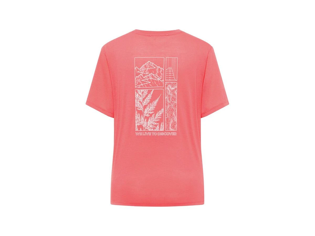 Jack Wolfskin Vonnan Graphic Dames Shirt - Sunset Coral - Afbeelding 2