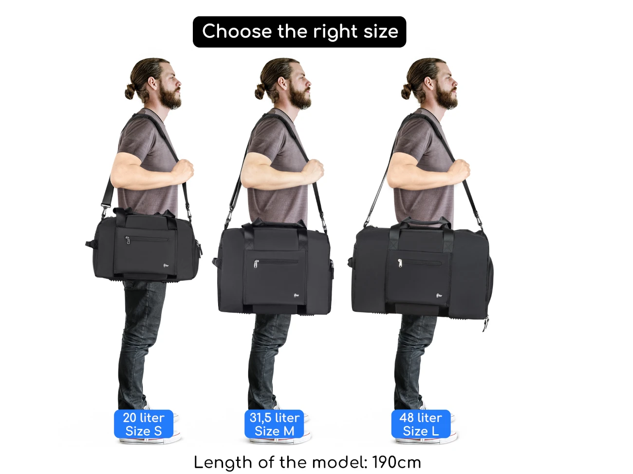 Hikr Reistas 45x35x20 Cm Weekendtas - Black 8 Hikr Reistas 45x35x20 Cm Weekendtas - Black - Afbeelding 6