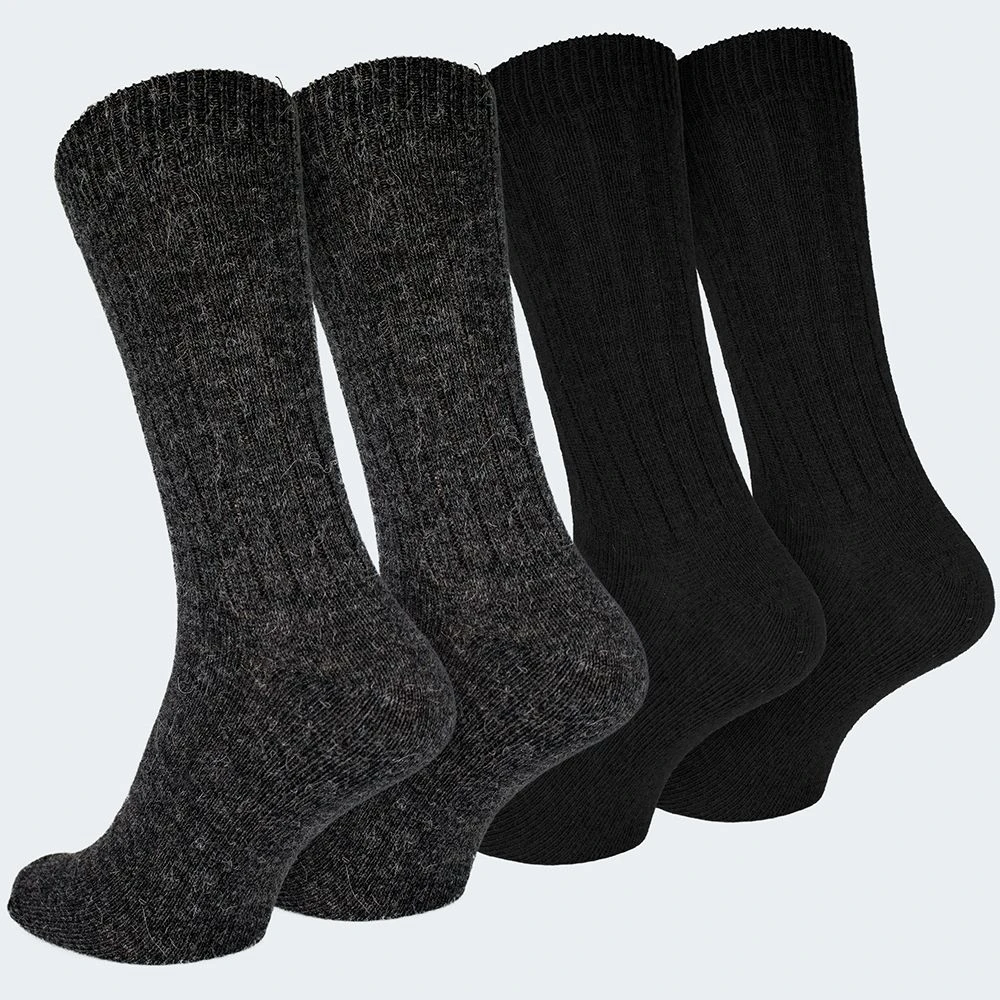 Black Snake Anthracite 2-pack Alpaca Schapenwollen Sokken 5 Black Snake Anthracite 2-pack Alpaca Schapenwollen Sokken - Afbeelding 3