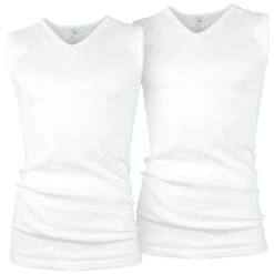 Black Snake Classic White 2 Pack Heren V-Hals Shirt