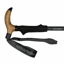 Merkloos Highlander Arran T-handgreep Wandelstok - Zwart -Kampeerartikelen Korting 837090b4a4543b27