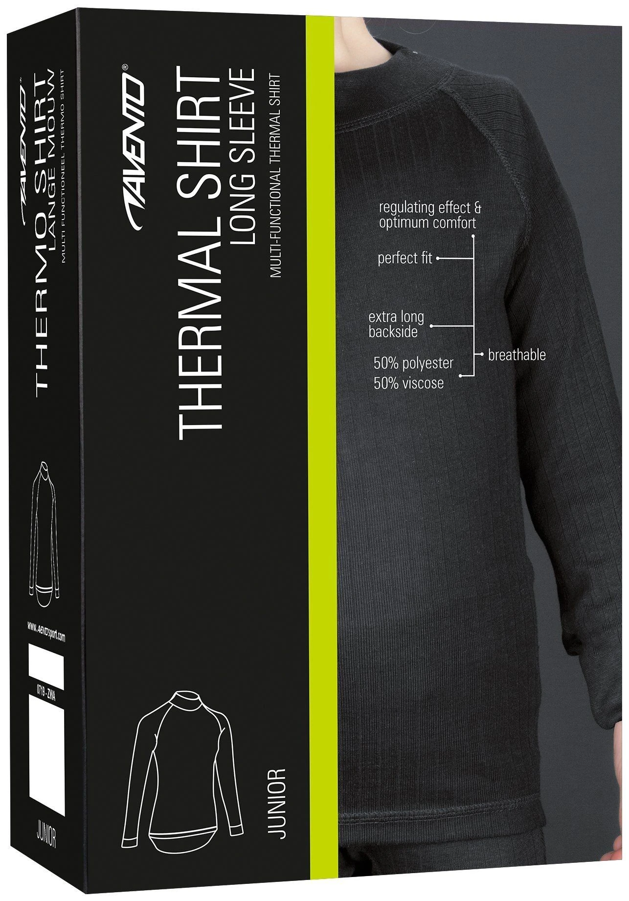 Avento Thermoshirt Lange Mouw Junior - Zwart 7 Avento Thermoshirt Lange Mouw Junior - Zwart - Afbeelding 5