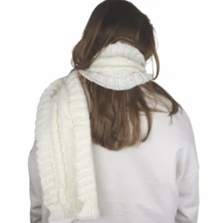 Orange85 Vlechtpatroon Sjaal - White -Kampeerartikelen Korting a53a108426d7702a