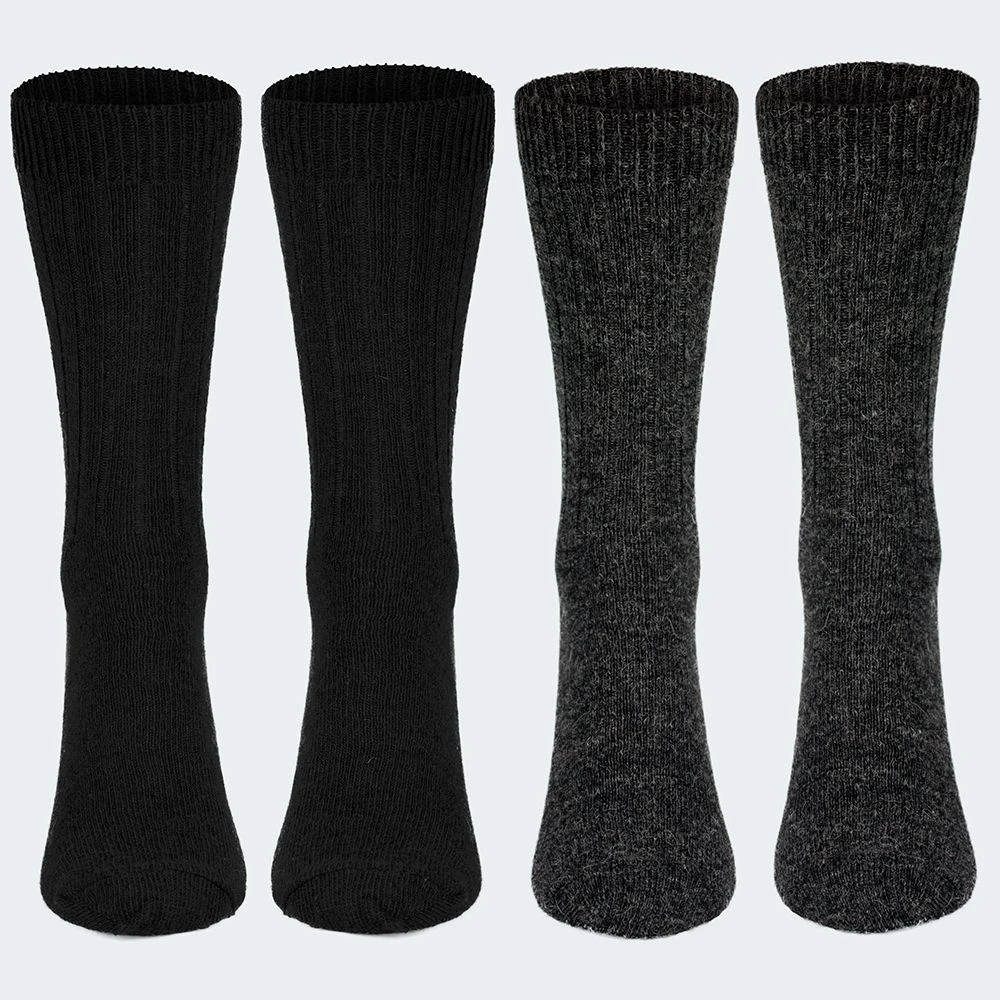 Black Snake Anthracite 2-pack Alpaca Schapenwollen Sokken 4 Black Snake Anthracite 2-pack Alpaca Schapenwollen Sokken - Afbeelding 2