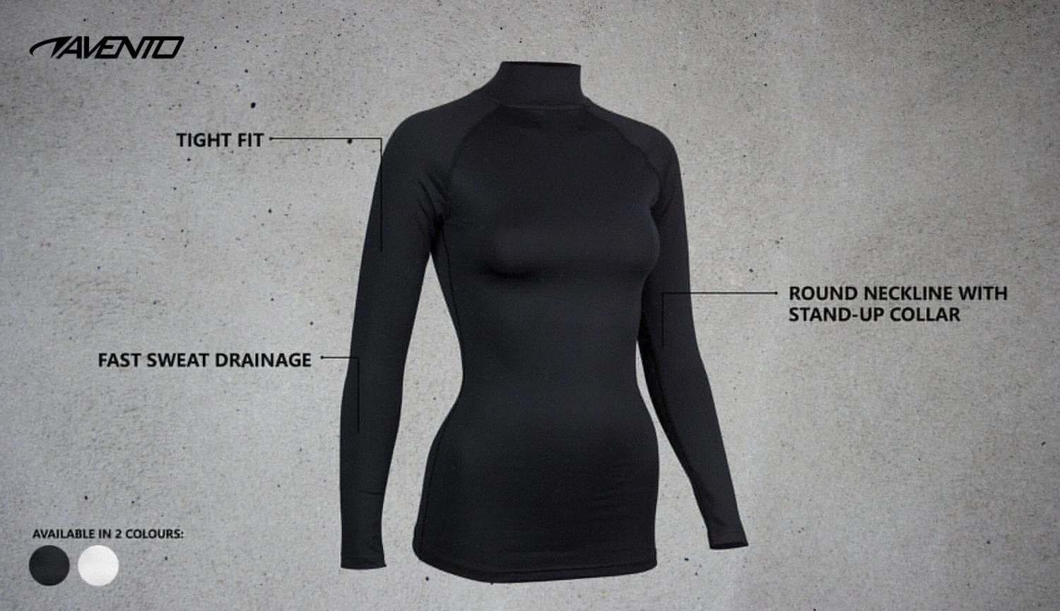 Avento Base Layer Kange Mouw Dames Shirt - Zwart/zilver 6 Avento Base Layer Kange Mouw Dames Shirt - Zwart/zilver - Afbeelding 4