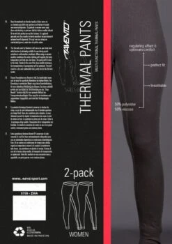 Avento Thermobroek Dames 2-pack - Zwart -Kampeerartikelen Korting adee2cc40ea7d53b