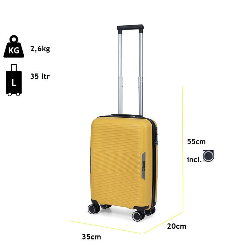 TravelZ Swinger 55 Cm Handbagage Koffer - Yellow 8 TravelZ Swinger 55 Cm Handbagage Koffer - Yellow - Afbeelding 6
