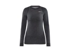 Craft Core Wollen Merino Dames Shirt - Black Melange