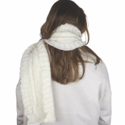 Orange85 Vlechtpatroon Sjaal - White -Kampeerartikelen Korting eb90a703ffd97f98